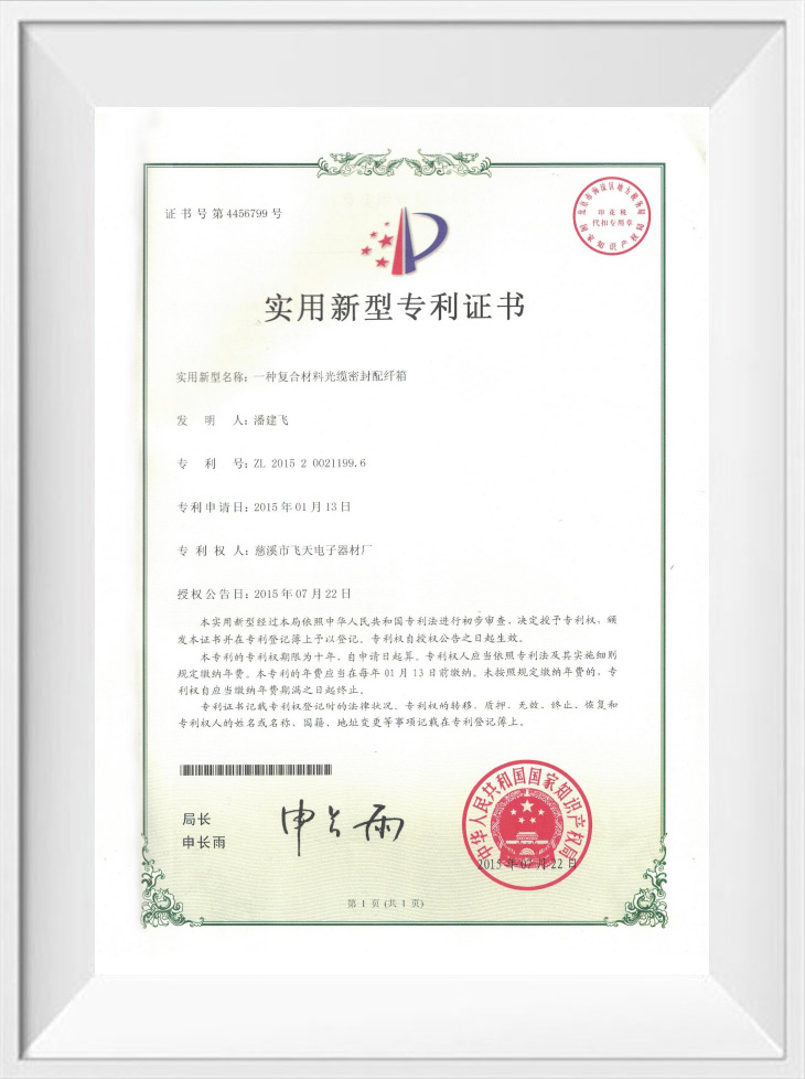 Utility Model Patent Certificate