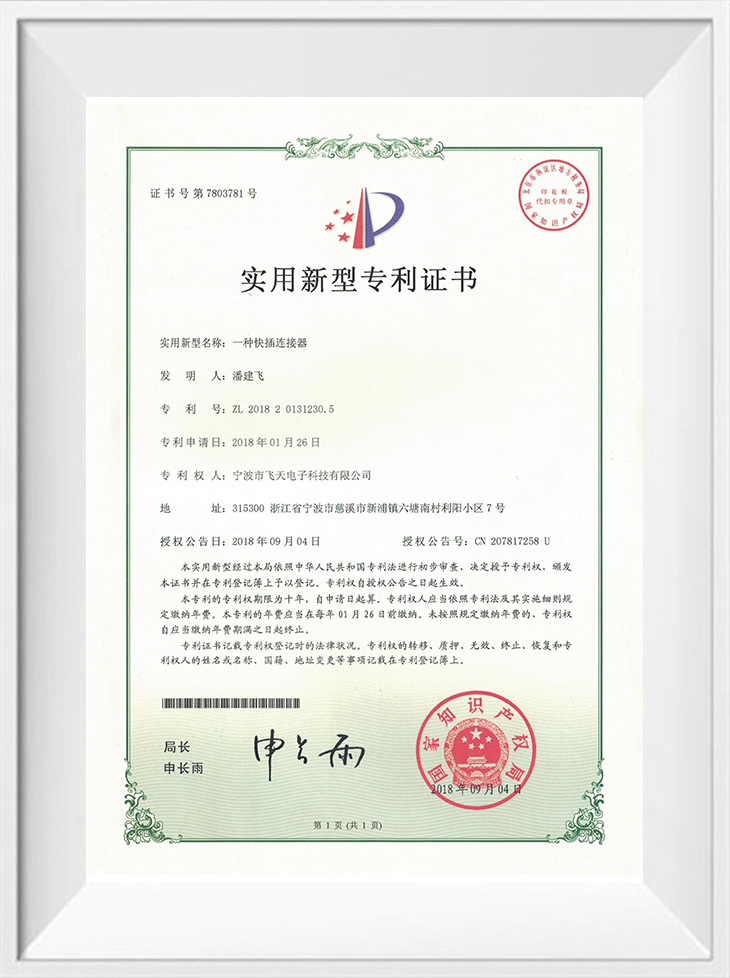 Utility Model Patent Certificate